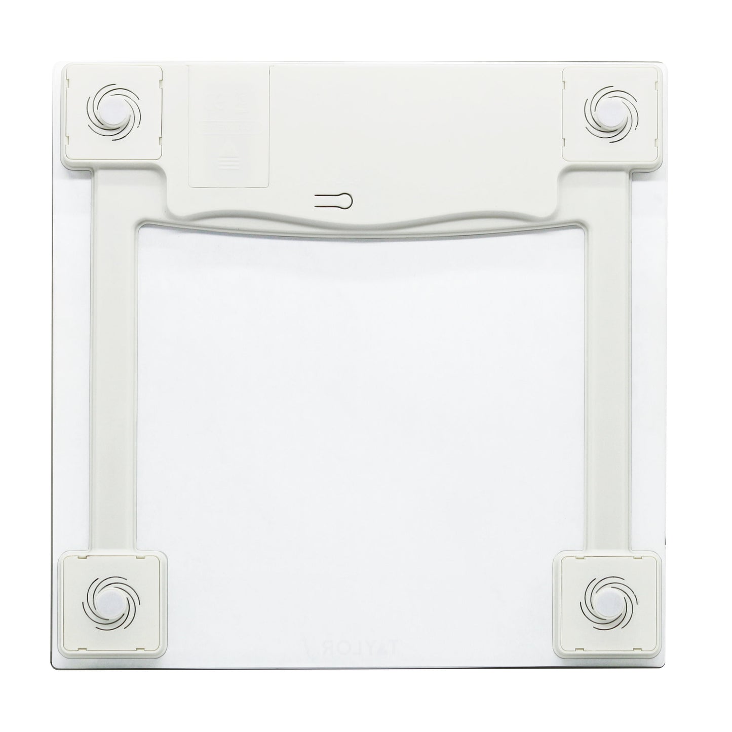 Taylor 11.8"X 11.8" Digital Glass Body Weight Scale Battery Powered, FSA HSA Eligible, 400 Lb Capacity, White Marble