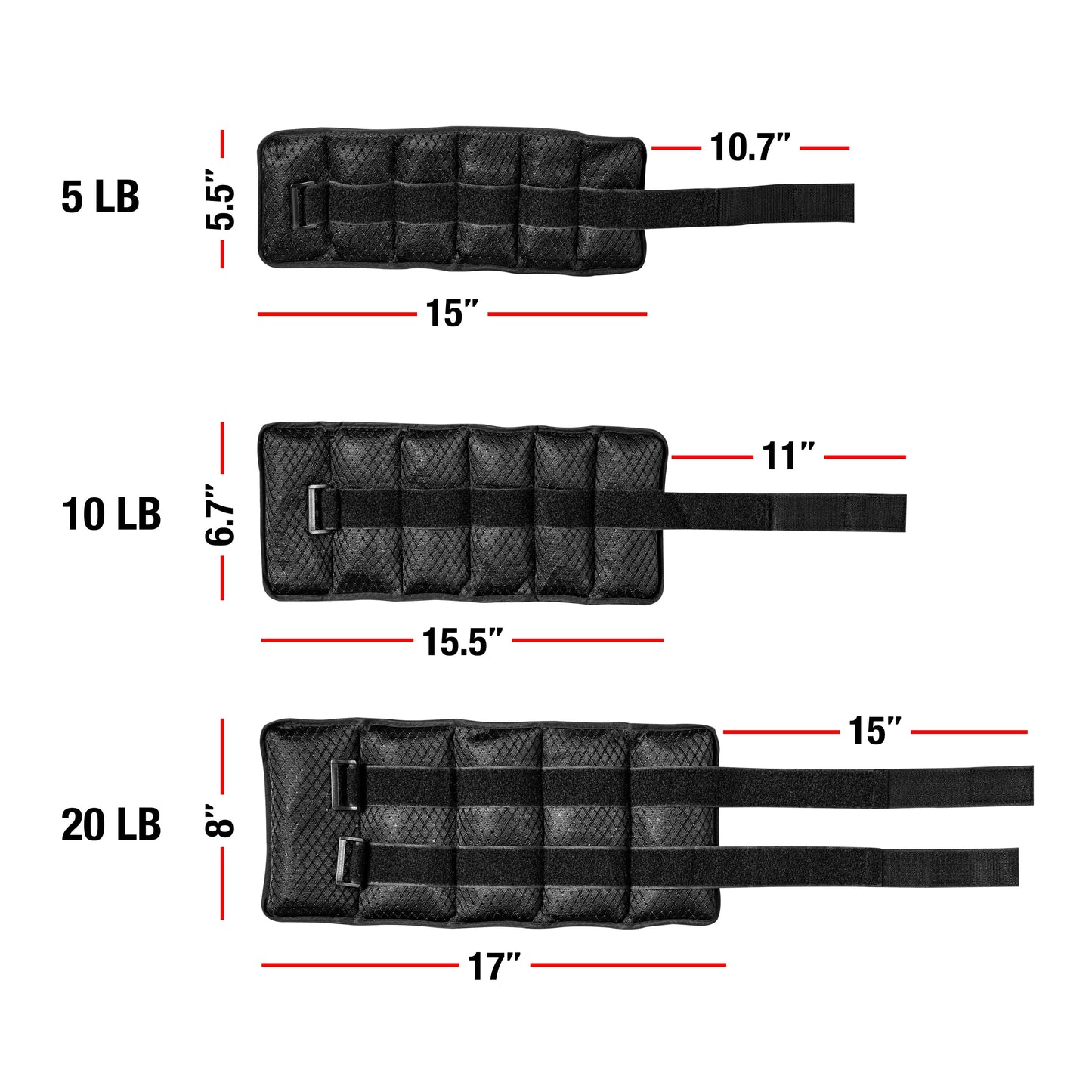 Fuel Pureformance Adjustable Wrist/Ankle Weights, 2.5-Pound Pair (5 Lb Total)