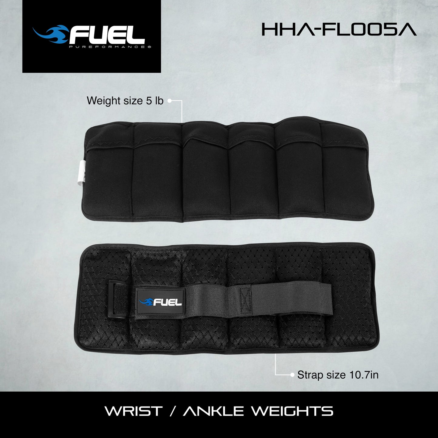 Fuel Pureformance Adjustable Wrist/Ankle Weights, 2.5-Pound Pair (5 Lb Total)