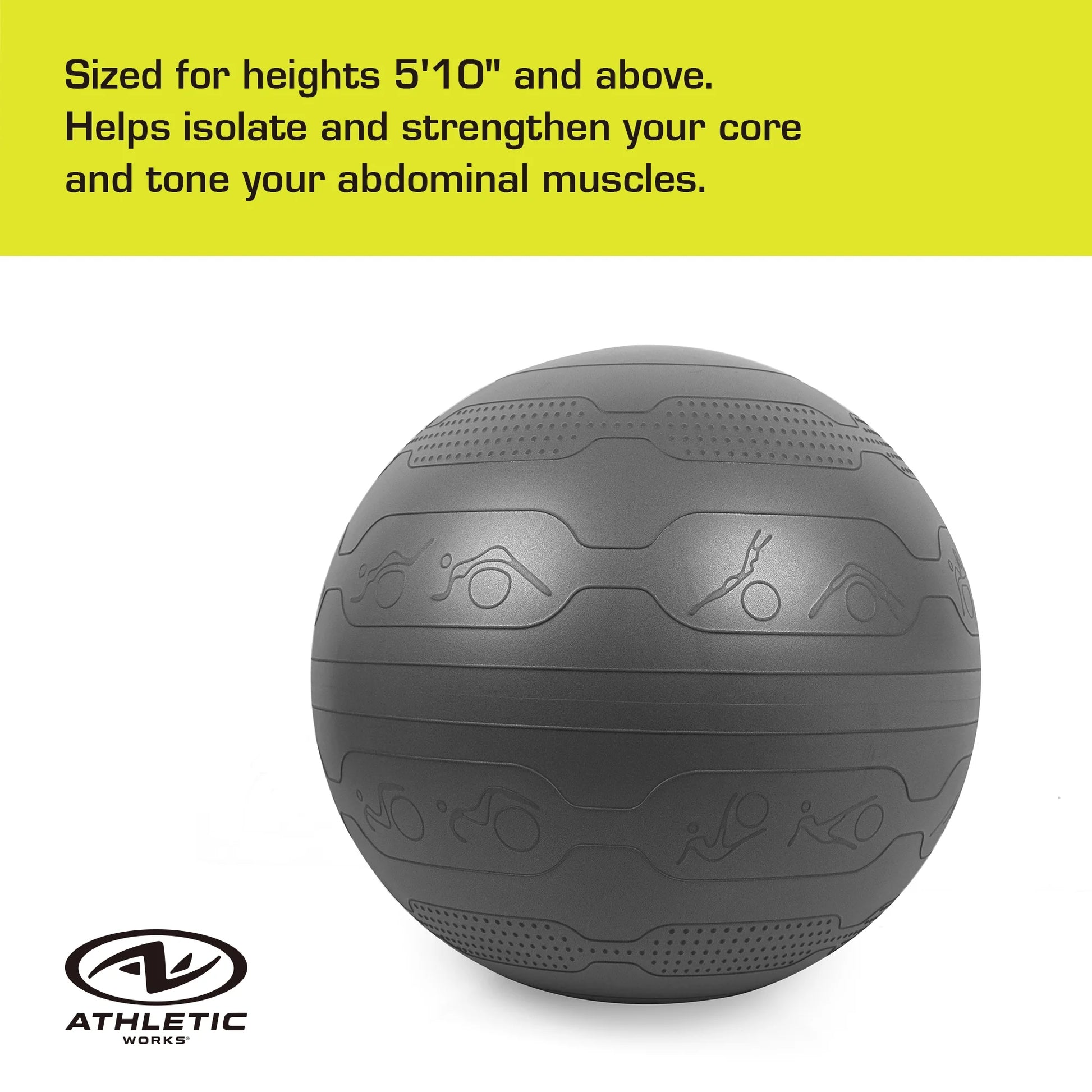 75Cm Yoga Ball, Anti-Burst, Exercises Poses Embossed
