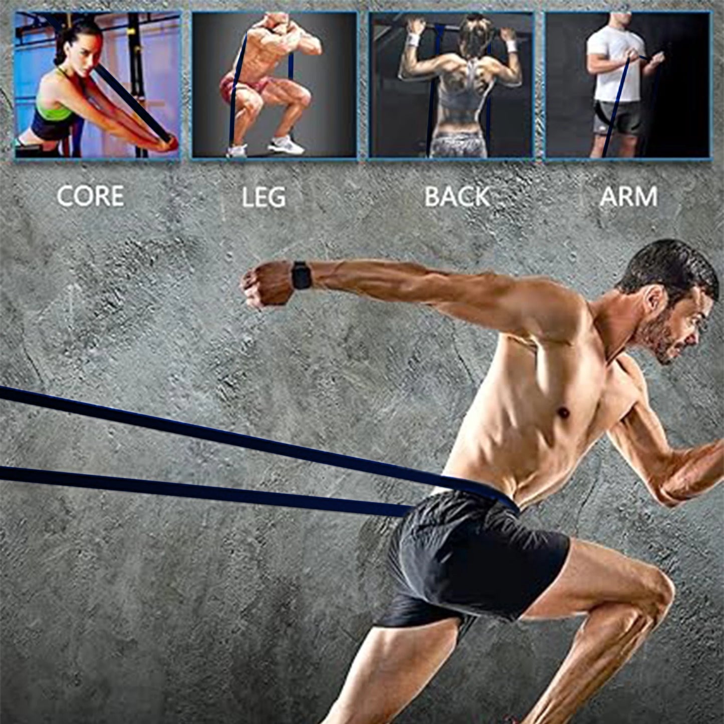 6PCS Resistance Bands Set for Exercise Fitness, Pull-Up Assistance Bands Set , Elastic Workout Bands for Ankle, Leg, Stretching, Yoga and Home Fitness with Carry Bag