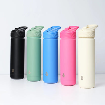 Stainless Steel Ranger Water Bottle with Easy Sip Straw 26Oz, Black