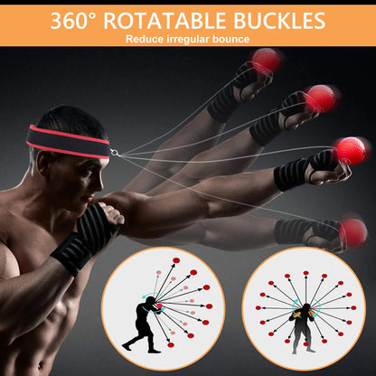 Boxing Balls Set of 4, Boxing Equipment Punching Ball with 2 Adjustable Headbands Improve Hand Eye Coordination for Adult and Kids