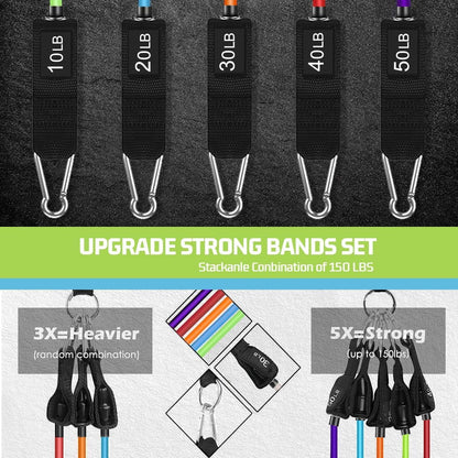 Resistance Bands, Exercise Bands, Workout Bands, Resistance Bands for Working Out with Handles for Men and Women, Exercising Bands for Strength Training Equipment at Home