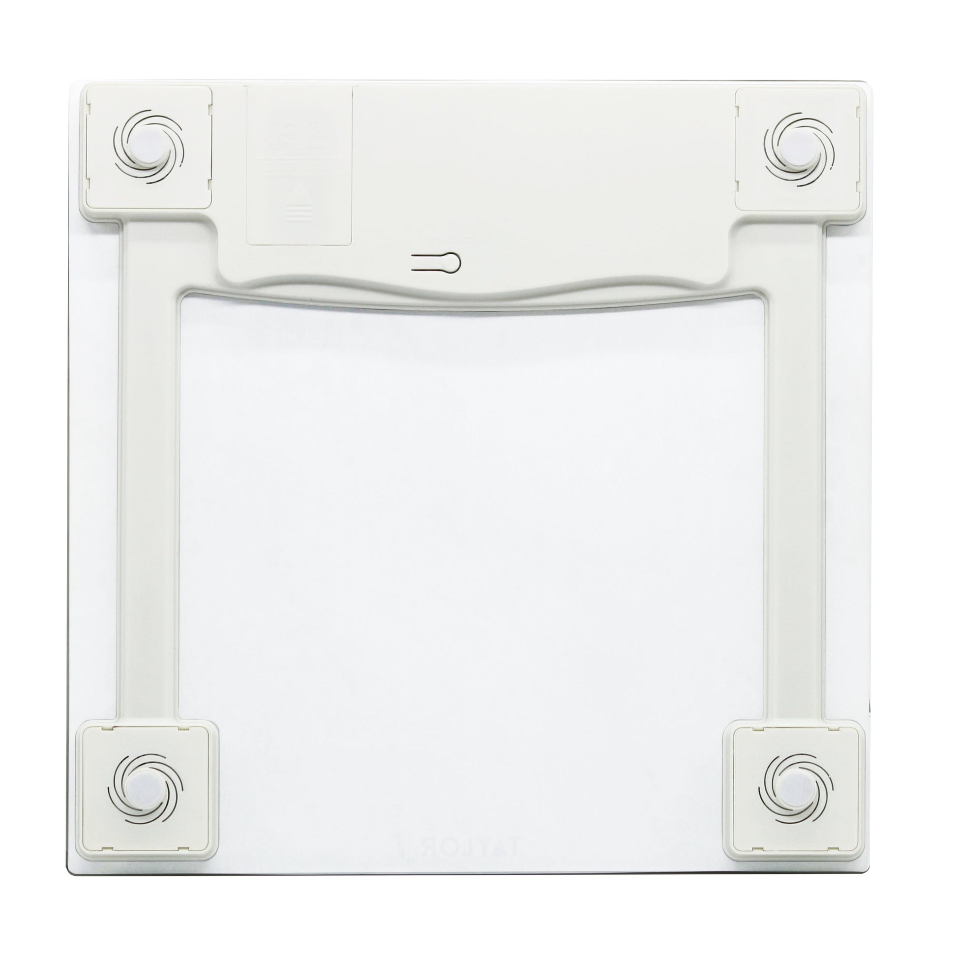 Taylor 11.8"X 11.8" Digital Glass Body Weight Scale Battery Powered, FSA HSA Eligible, 400 Lb Capacity, White Marble