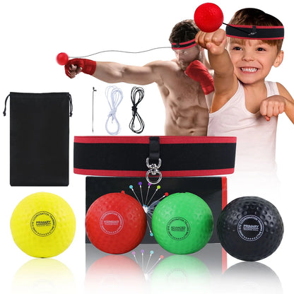 Boxing Balls Set of 4, Boxing Equipment Punching Ball with 2 Adjustable Headbands Improve Hand Eye Coordination for Adult and Kids