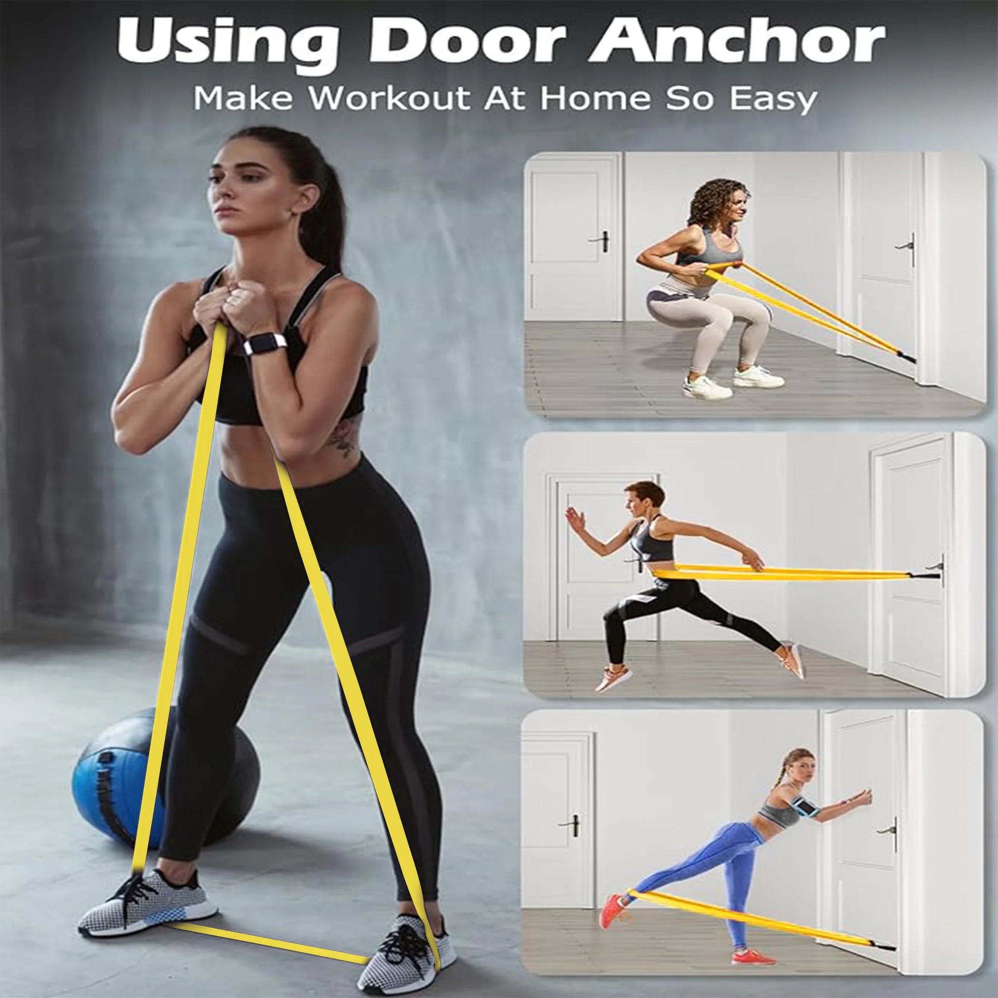 6PCS Resistance Bands Set for Exercise Fitness, Pull-Up Assistance Bands Set , Elastic Workout Bands for Ankle, Leg, Stretching, Yoga and Home Fitness with Carry Bag