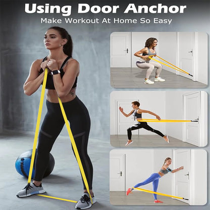 6PCS Resistance Bands Set for Exercise Fitness, Pull-Up Assistance Bands Set , Elastic Workout Bands for Ankle, Leg, Stretching, Yoga and Home Fitness with Carry Bag