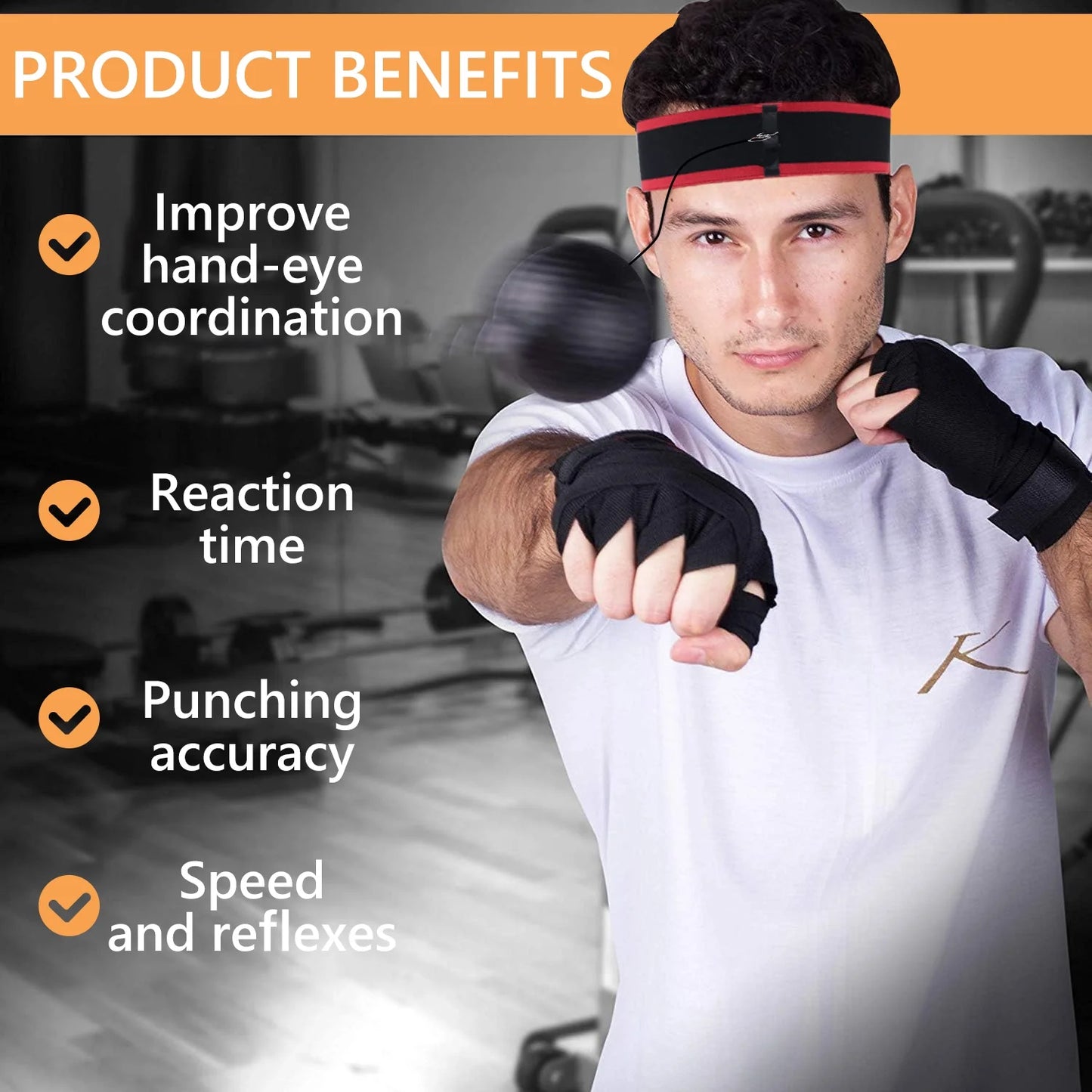 Boxing Balls Set of 4, Boxing Equipment Punching Ball with 2 Adjustable Headbands Improve Hand Eye Coordination for Adult and Kids