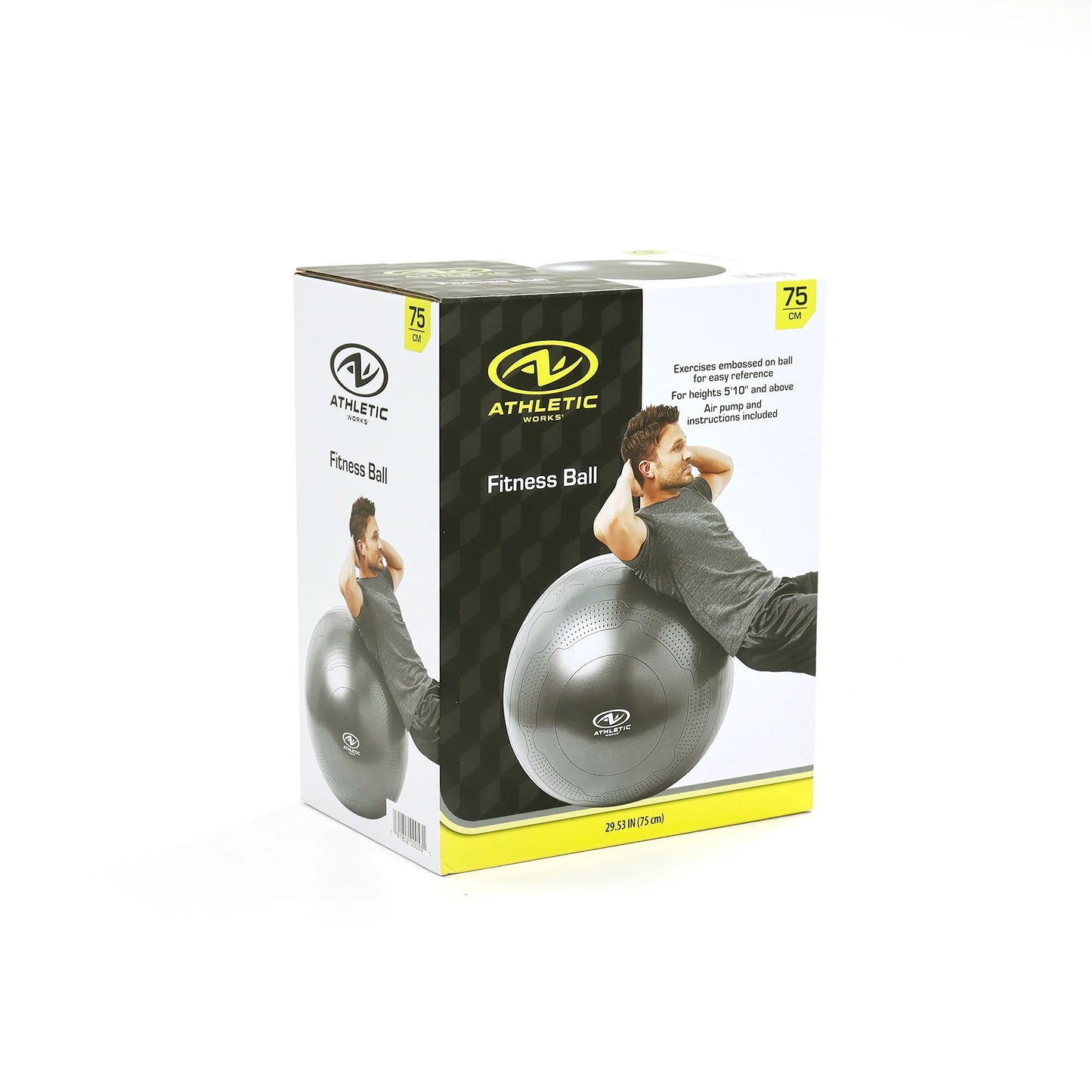 75Cm Yoga Ball, Anti-Burst, Exercises Poses Embossed