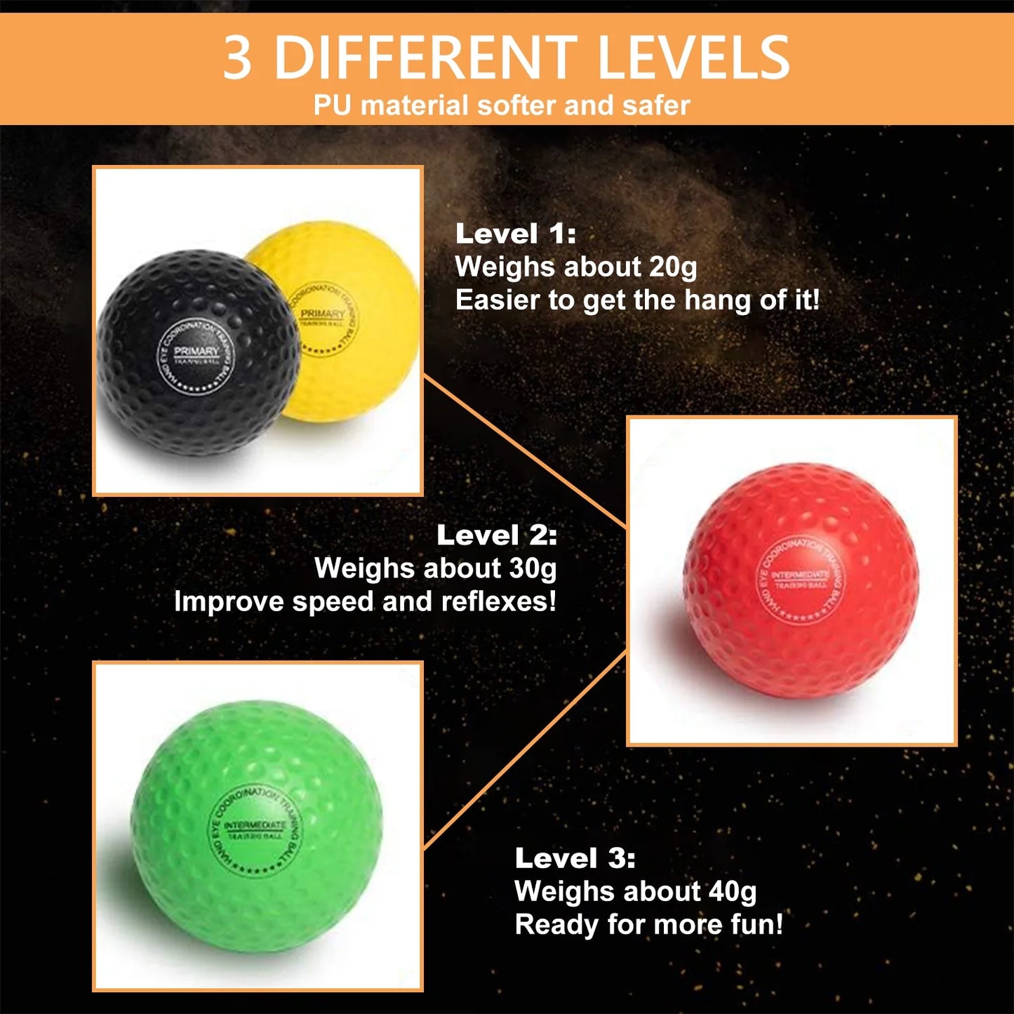 Boxing Balls Set of 4, Boxing Equipment Punching Ball with 2 Adjustable Headbands Improve Hand Eye Coordination for Adult and Kids